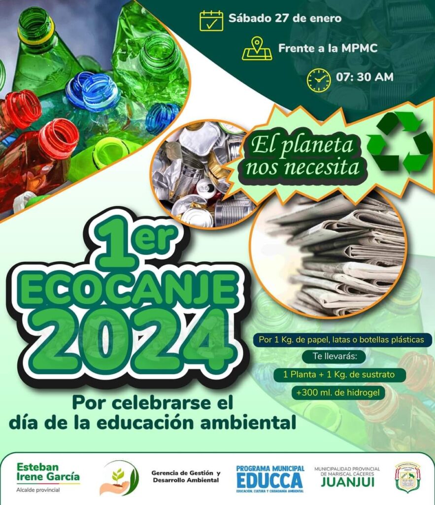 MPMC ¡PARTICIPA EN EL 1er ECOCANJE 2024 Y CUIDEMOS NUESTRO ENTORNO!